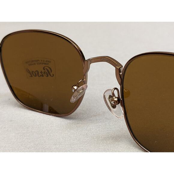 PERSOL PO2476S 108133 Brown Square Unisex Sunglasses, Brown/Brown, 52 mm - Picture 9 of 12